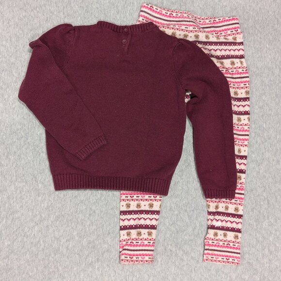 Winter Wonderland Burgundy Gingerbread Sweater and Leggings - Picture 3 of 5